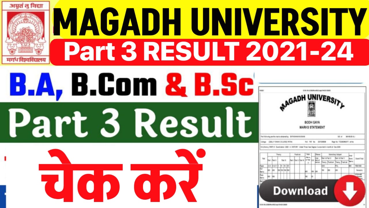 Magadh University Part 3 Result 2021-24